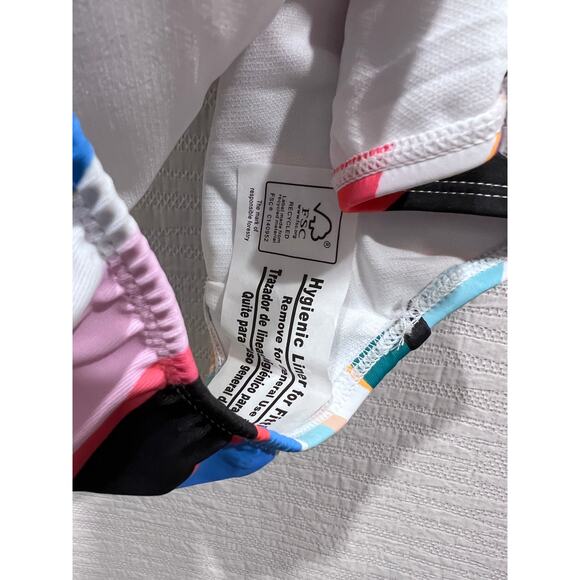 Anne Cole Swimsuit Size 16 Multi Wave Stripe Front Cutout Shirred One Piece NWT - Picture 9 of 9